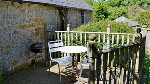 Outdoor dining - Millstones is a lovely property for two. (Seatown, Chideock)