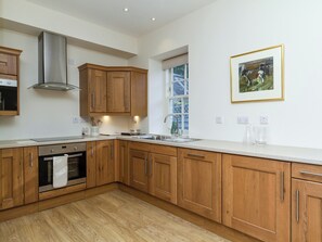 Fridge, oven, dishwasher, high chair