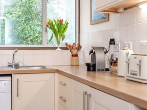 Dishwasher, high chair, cookware/dishes/utensils
