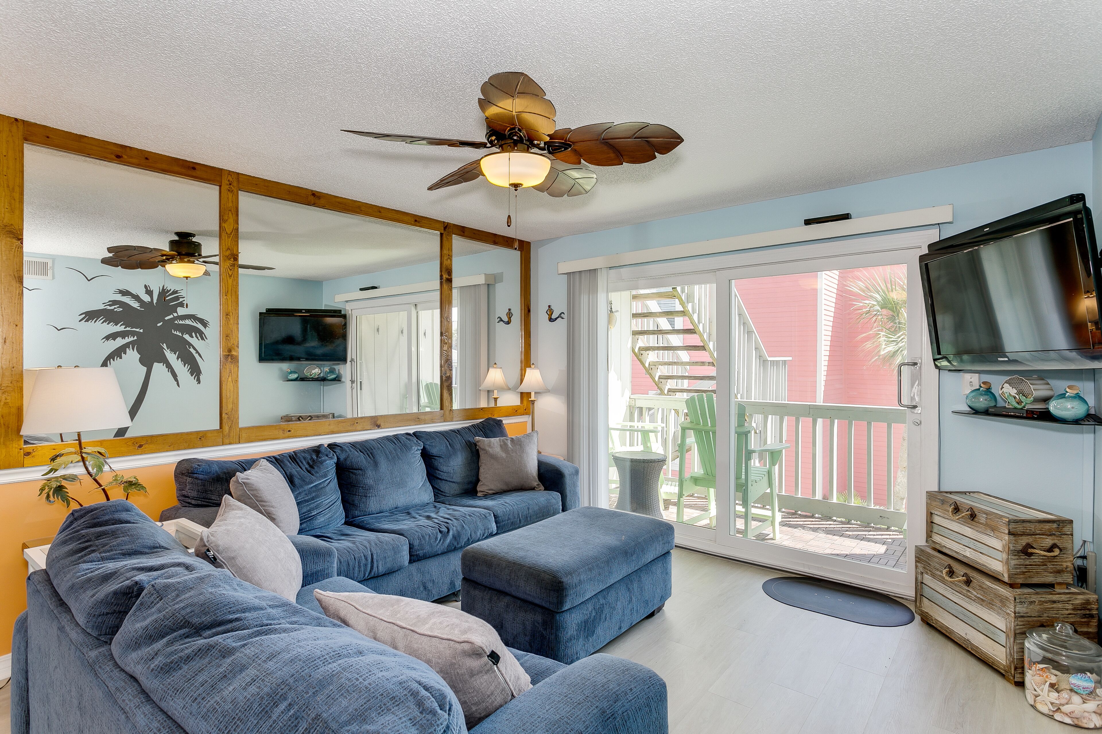 Enjoy a quiet beach vacation in this well decorated 2 bedroom 1.5 bathroom