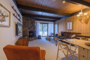 TV, fireplace - Ski-In/Out, Cozy, Pet Friendly Condo w/ Views and Fireplace (Mt. Crested Butte)