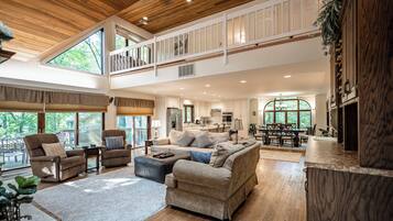 Smart TV, chimenea, videojuegos y reproductor de DVD