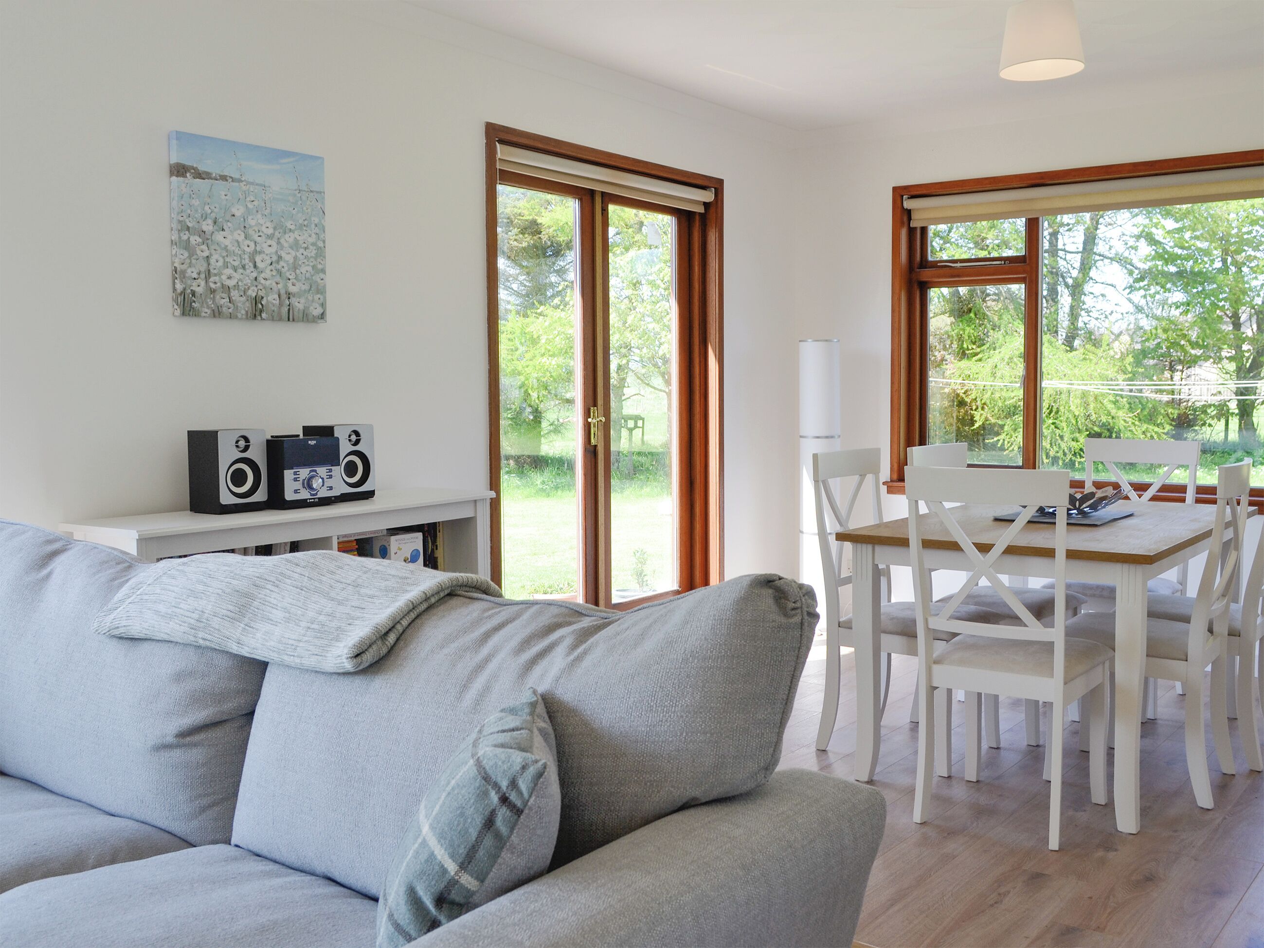 Televisión y chimenea 