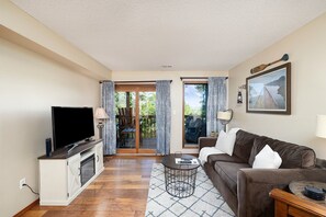 TV, peis, DVD-spiller og filmbibliotek