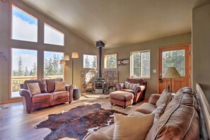 TV, fireplace, books, stereo - 25-0069 Fairplay Cabin w/ Hot Tub! (Fairplay)