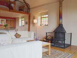 Televisión y chimenea 