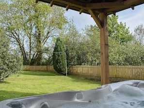 Outdoor spa tub - 4 bedroom accommodation in Abercych, near Cardigan (Abercych, near Cardigan)