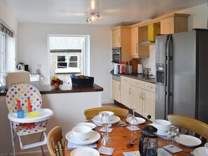 Dishwasher, high chair, cookware/dishes/utensils