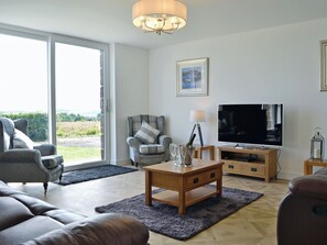 Televisie en een open haard