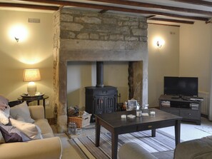 Televisión, chimenea