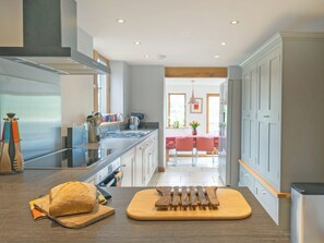 Dishwasher, high chair, cookware/dishes/utensils