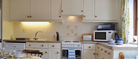 Dishwasher, highchair, cookware/dishes/utensils