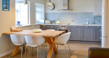 Modern apartment with stunning views over to Budle Bay and Holy Island.