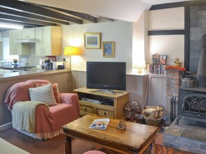 TV, fireplace - 2 bedroom accommodation in Pen-y-Sarn, near Amlwch (Pen-y-Sarn, near Amlwch)