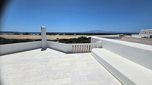 Terrace/patio - Naxos Waterfront Villa with A/C, pool (Jun-Oct) and panorama view. (Naxos)