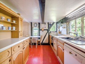 Dishwasher, high chair, cookware/dishes/utensils