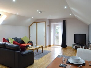 Living area - Enjoy a summer holiday or winter break at this tastefully decorated apartment. (Neuaddlwyd, near Aberaeron)
