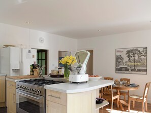 Dishwasher, high chair, cookware/dishes/utensils