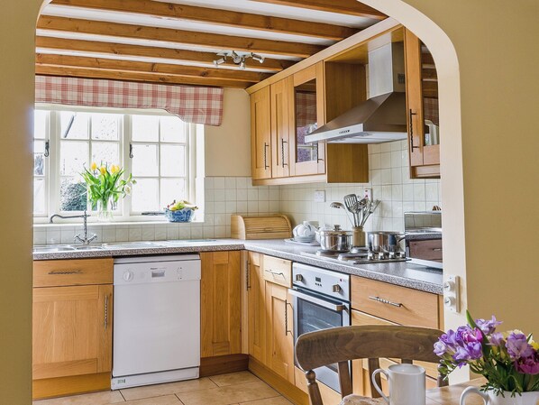 Dishwasher, high chair, cookware/dishes/utensils