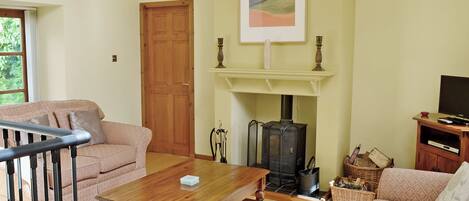 Télévision, cheminée