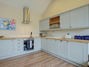 Dishwasher, high chair, cookware/dishes/utensils