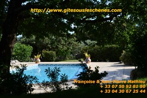 Outdoor pool - Cottage under the Oaks near Uzes pont du gard (Lussan)