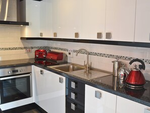 Dishwasher, highchair, cookware/dishes/utensils