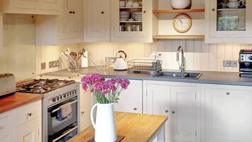 Dishwasher, highchair, cookware/dishes/utensils