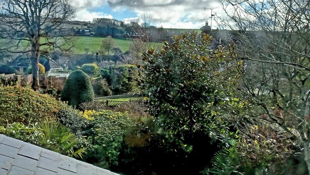A view of a garden with various plants and trees, a clear sky, and a distant building. - 2 bedroom accommodation in Burpham, near Arundel (Burpham, near Arundel)