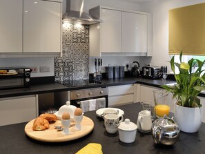 Dishwasher, highchair, cookware/dishes/utensils