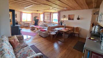 TV, fireplace, DVD player, table football