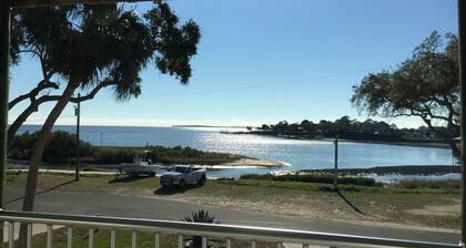 On Open Gulf, luxury home on safe private road, large dock/deck, gourmet kitchen