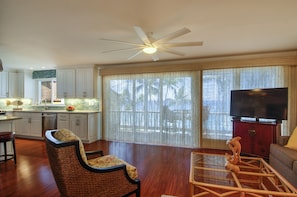Smart TV, DVD player, books, video library - Poipu Palms 202...Oceanfront, Palm Trees and the Beautiful Blue Pacific Ocean! (Poipu)