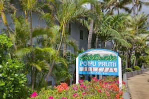 Exterior detail - Poipu Palms 202...Oceanfront, Palm Trees and the Beautiful Blue Pacific Ocean! (Poipu)