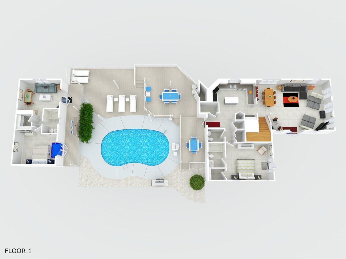 Photo 8 of Pet Friendly! 5 BR/5.5 Bath Luxury~Private Pool~Cabana~Steps to Beach