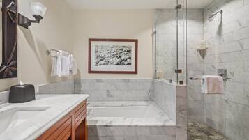 Bathtub, hair dryer, towels