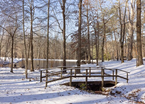 7BR/4BA, Sleeps 21!  Adjoins National Park. Trails / Pond. Lookout Mtn. Cabin