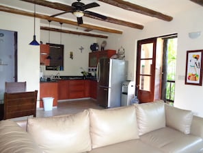 Smart TV, DVD player, books, music library