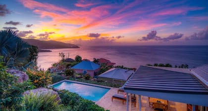 Panoramic view of the ocean and secluded beach