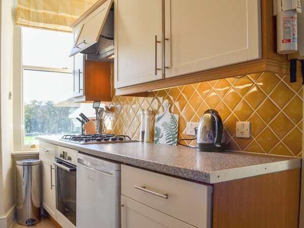 Dishwasher, high chair, cookware/dishes/utensils