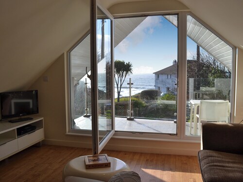 The lounge is a room with a view.