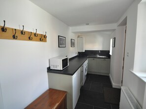 Dishwasher, high chair, cookware/dishes/utensils