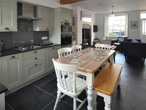 Dishwasher, high chair, cookware/dishes/utensils