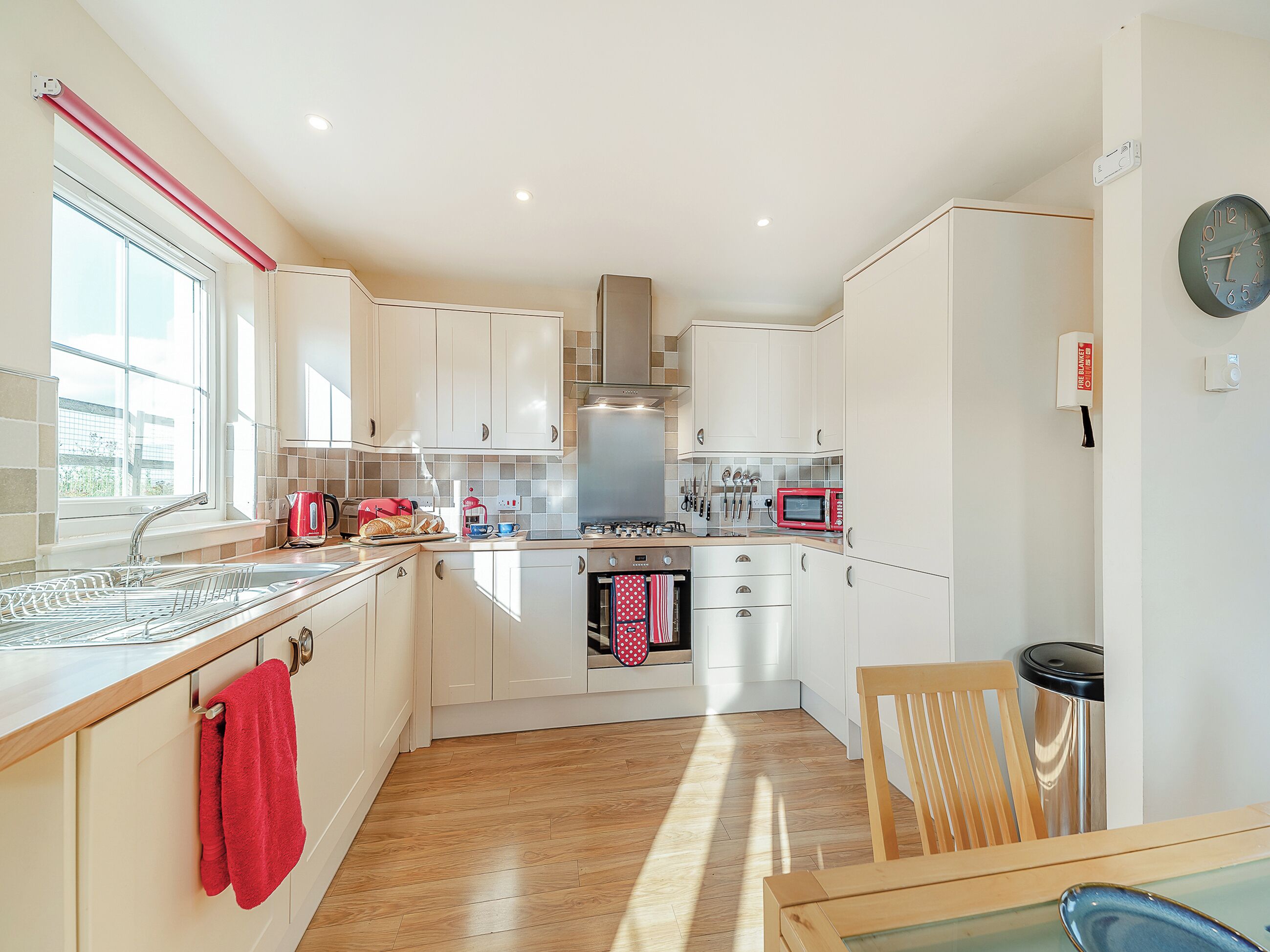 Dishwasher, highchair, cookware/dishes/utensils