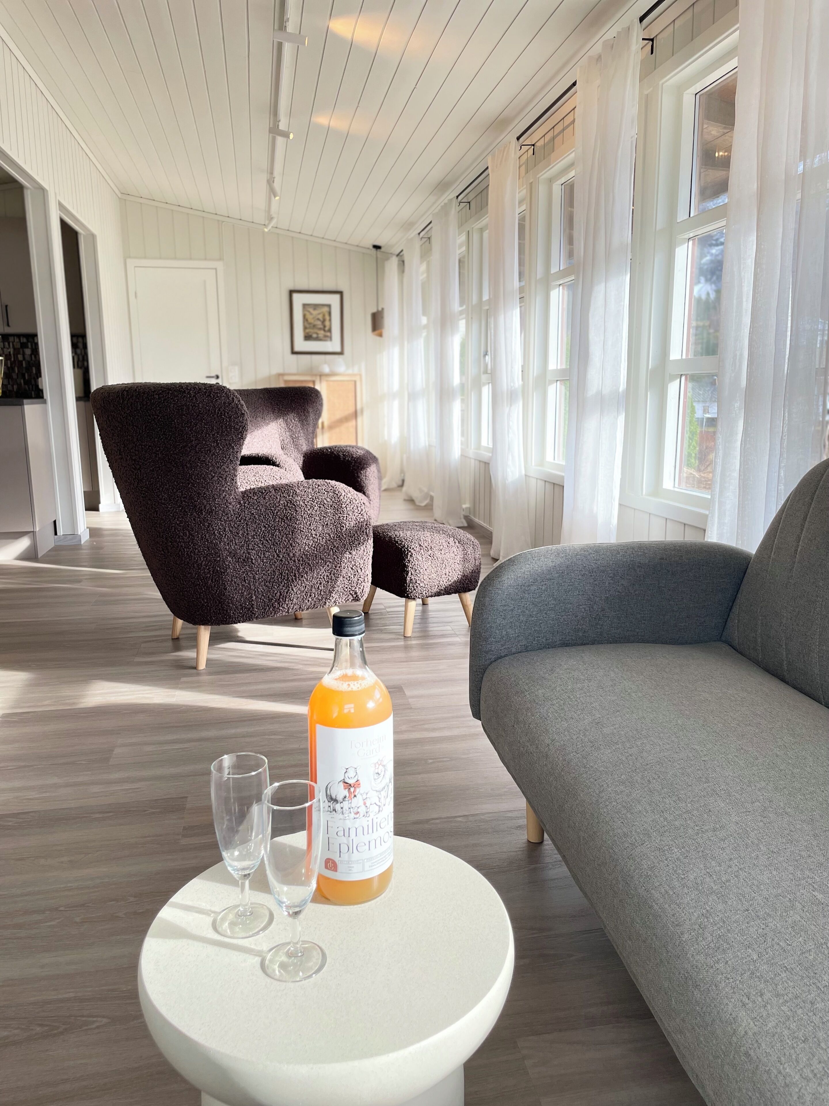 Utsikt mot strand/hav