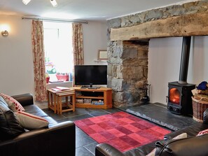 Fireplace - 2 bedroom accommodation in Eglwysbach, near Conwy (Eglwysbach, near Conwy)