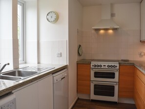 Dishwasher, high chair, cookware/dishes/utensils