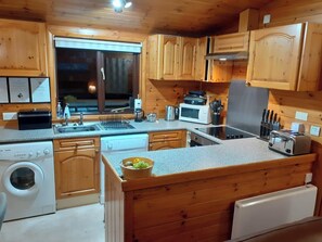 Dishwasher, high chair, cookware/dishes/utensils