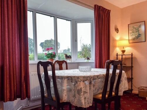 Ground Floor: 
Living room: TV, DAB Radio, CD Player, Open Fire
Dining room.