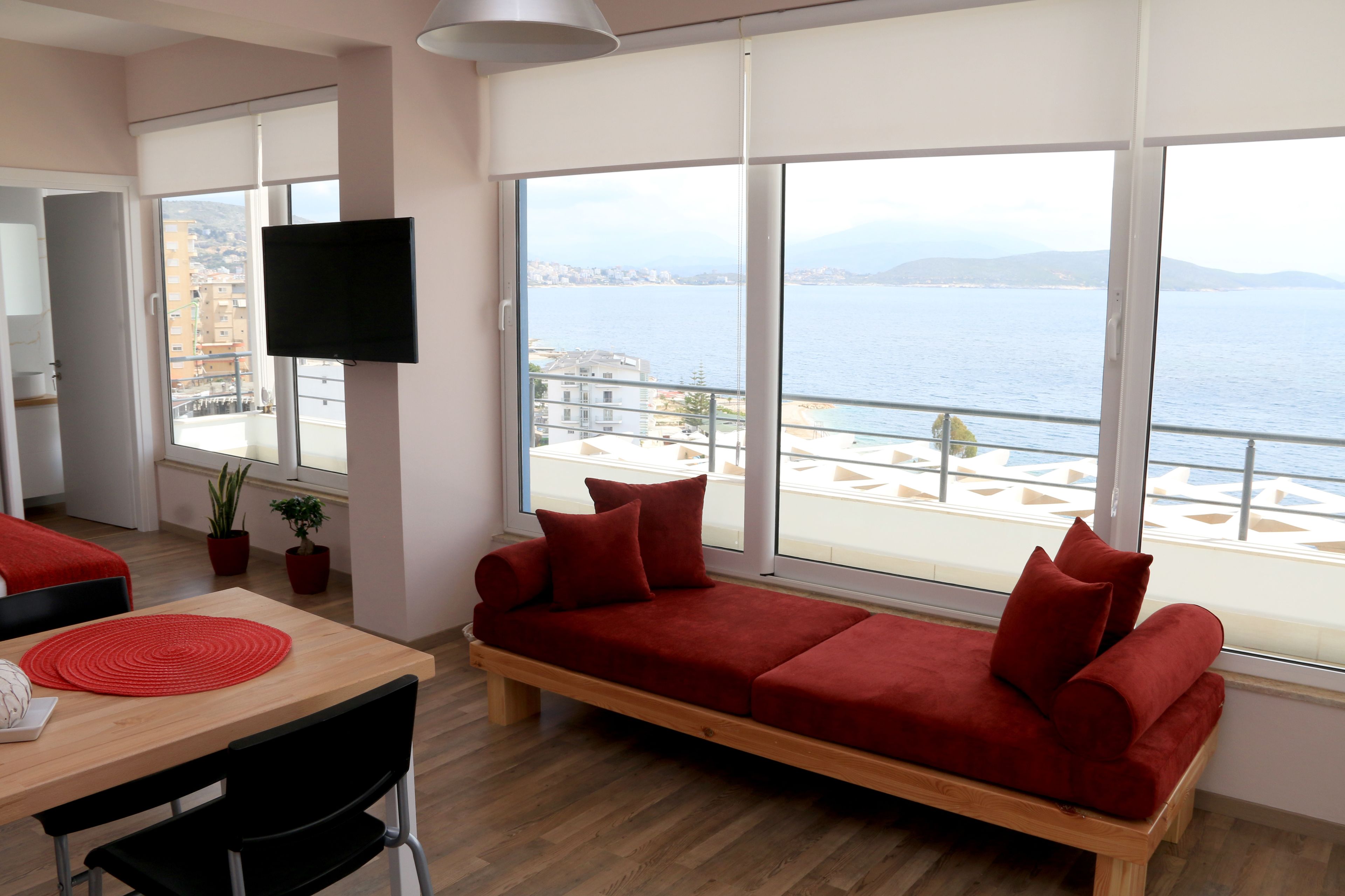 Penthouse, pemandangan laut | Area keluarga | TV layar datar